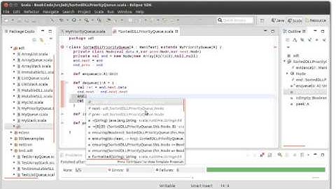 Sorted Linked List Priority Queue using Scala1