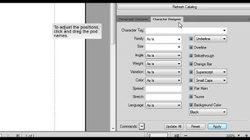 FrameMaker 12 Open Paragraph and Character Designers and Move Pods Around