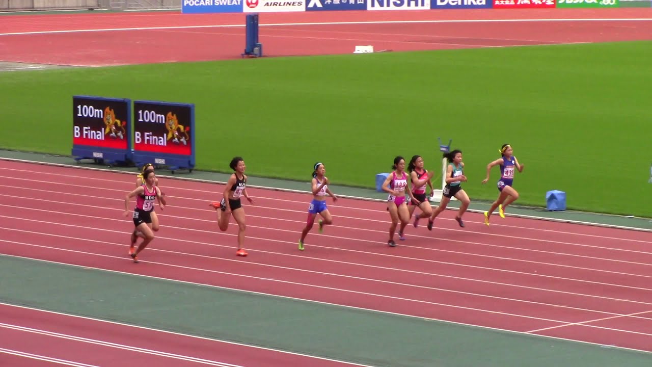 全中陸上 女子100m決勝ba Youtube