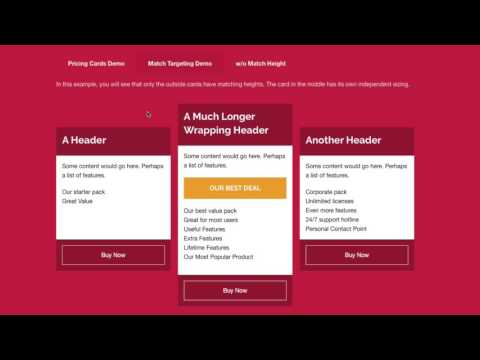 MatchHeight Advanced Setup for RapidWeaver