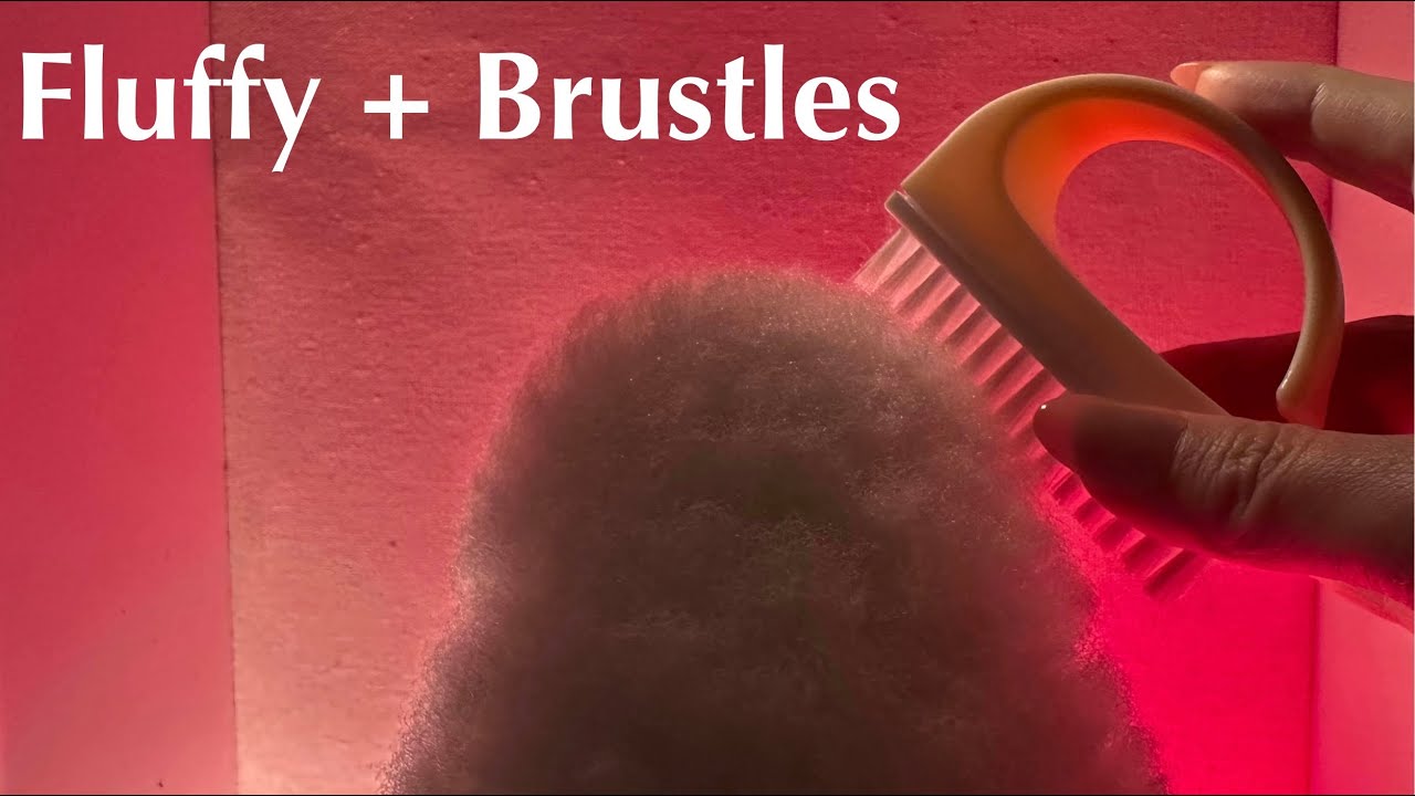 ASMR Tingly Slow Fluffy Mic Brushing With Stiff Bristle Mini Brush
