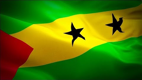 Principe flag video waving in wind. Realistic Sao Tome Flag background. Sao Tome flag HD