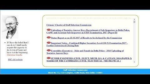 SSC CPO Tier II Official Answer Key 2017