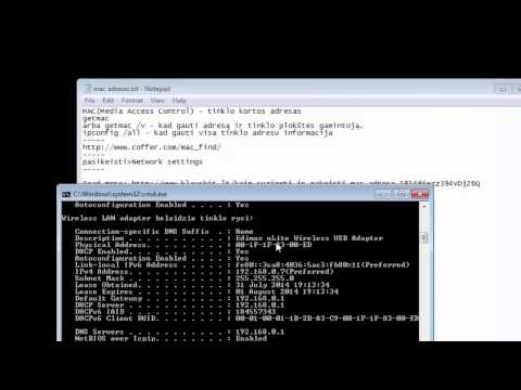 Video: Kaip Pakeisti MAC Adresą Sistemoje 
