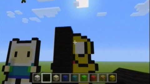 Minecraft xbox 360- pixel art finn y jake