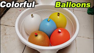 Pop Colorful Water Balloons - Popping Balloon (Slow Motion)