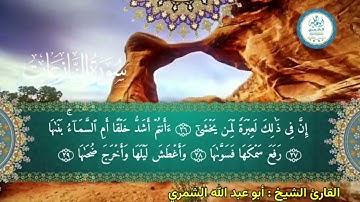 سورة النازعات بصوت الراقي القارئ أبو عبدالله الشمري 🌼🌼🌼
