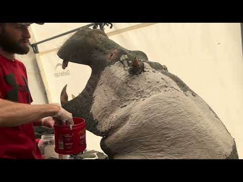 Hippo Rescue! Complete rebuild of an antique Hippo Mount! @BenBalosArt