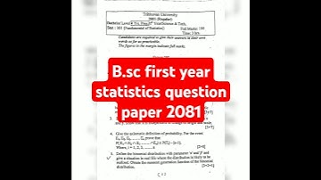 b.sc first year statistics question paper 2081 | #exam #bsc #statistics 2025 @goldendreams7539