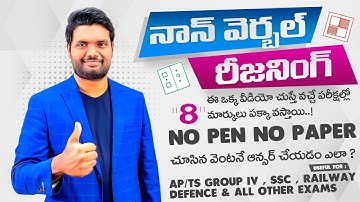 Non Verbal Reasoning All Previous Year Questions | 2 Sec Trick | SSC, RRB Ntpc, AP/TS Groups - 4, Si