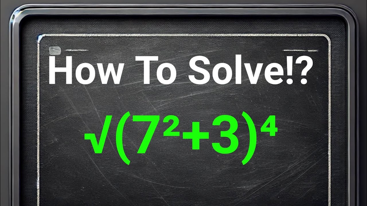 How to Solve √(7²+3)⁴ in Seconds! | Easy Math Trick Explained - YouTube