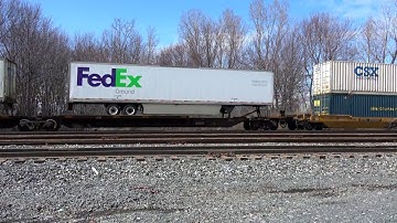 Big CSX Van Train Heads West 4K UHD