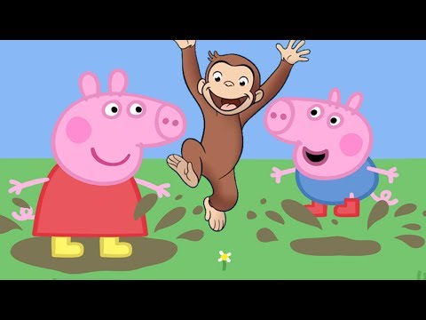 Jorge el Curioso - Salta en los charcos de barro - Peppa Pig - En español - FuntasticGames4kids - 동영상