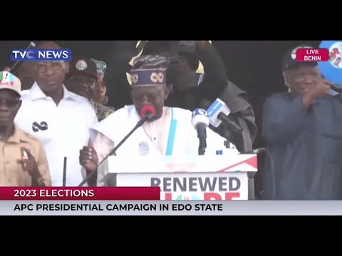 [Full Video] Tinubu's Speech Today At The APC Presidential Campaign In Edo State