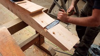 Off Grid Earthbag Workshop Part 68 Scarf jointed Roof Plates