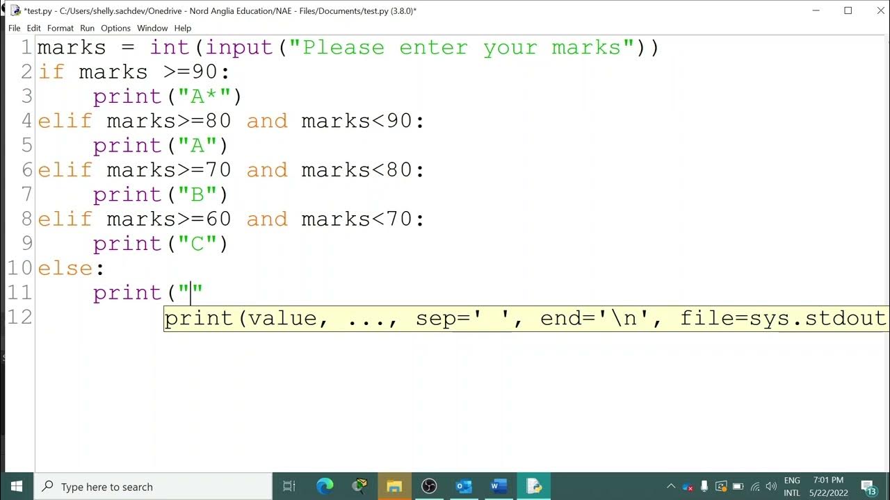 Python Selection - Revision Year 8 - YouTube