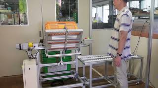 自動式みかん選果機コンテナ上げ装置『らくっと君』 | お知らせ | 有限