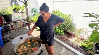 Satisfying my cravings for some delicious and hearty chicken 🐓 soup!