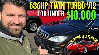 Flipping $400 into a Ferrari - Dealer Auction - 500+Mercedes HP V12 Twin Turbo AMG