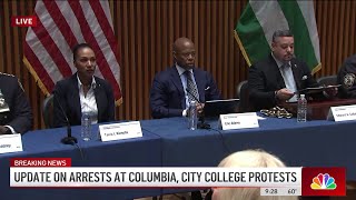 Mayor Adams briefs press on protests at NYC college campuses | NBC New York