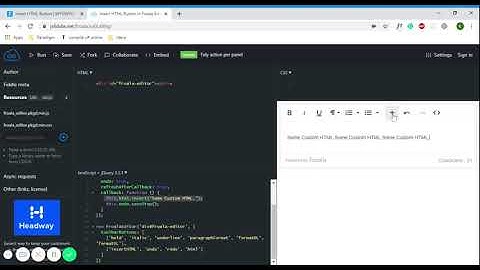 Insert HTML Button in Froala Editor V3 JSFiddle