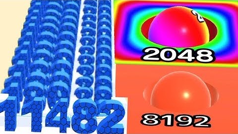 11 Minutes New Satisfying New Ball Math Games - Ball Run 2048 Vs Number Rush 2048