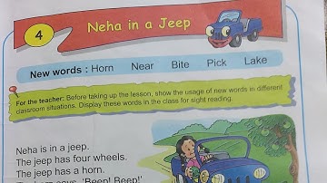 Neha in a Jeep// Class 1 // Chapter  4 // school dav // English Reader