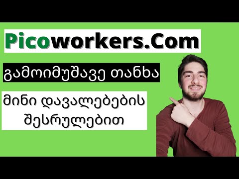 ფულის გამომუშავება დავალებების შესრულებით Picoworkers 2021