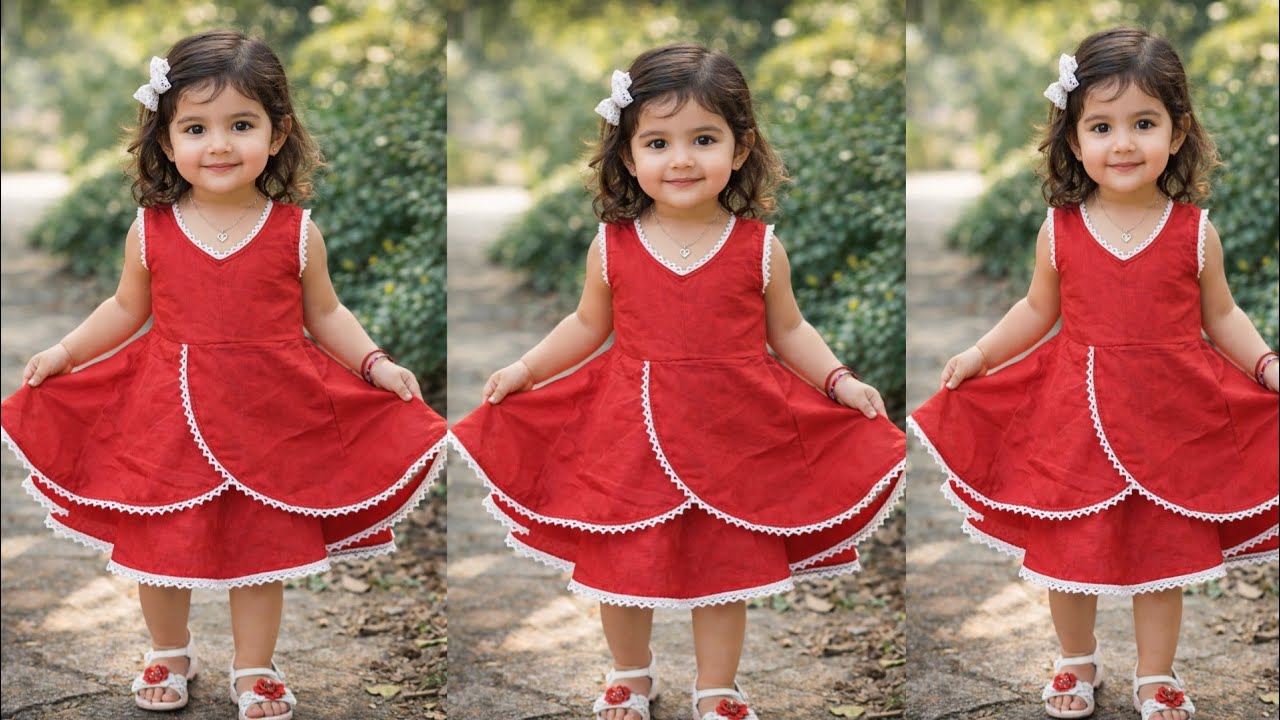 এক কালার গজ কাপড় দিয়ে এতো সুন্দর জামা তৈরি করে নিলাম || Baby Dress Cutting And Stitching 