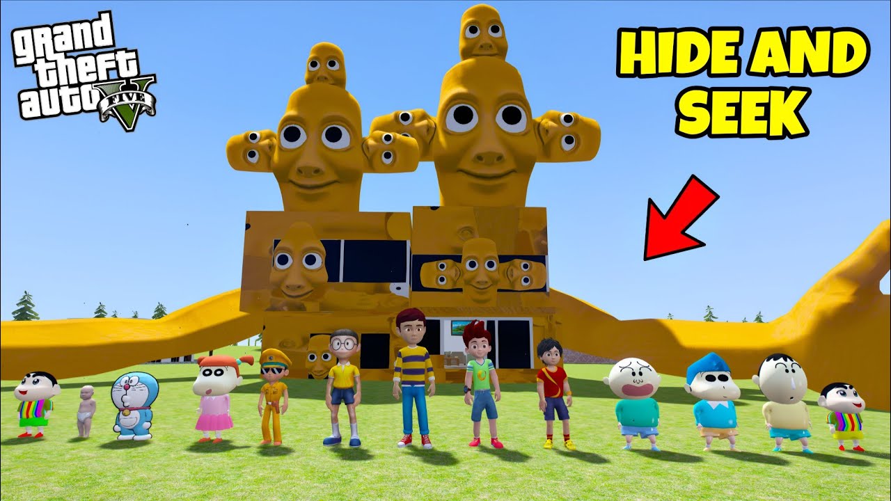 SHINCHAN AND HIS FRIENDS PLAYING HIDE AND SEEK IN JURASSIC PARK IN GTA 5