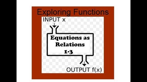 Functions 1- 3 Equations as Relations Video