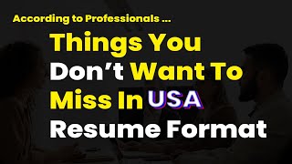 CV Format For United States | Standard USA Resume Format | US Resume Format | USA CV Format screenshot 3
