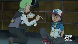 Ash gets poisoned, and Cilan feeds him the antidote...