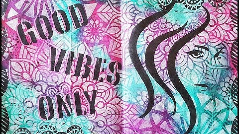 Art Journal Page - Layering With Stencils And Stamps