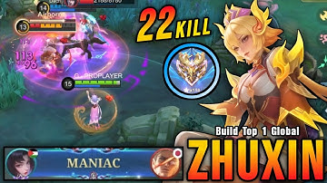 MANIAC!! Real Monster Midlane Zhuxin Insane 22 Kills!! - Build Top 1 Global Zhuxin ~ MLBB
