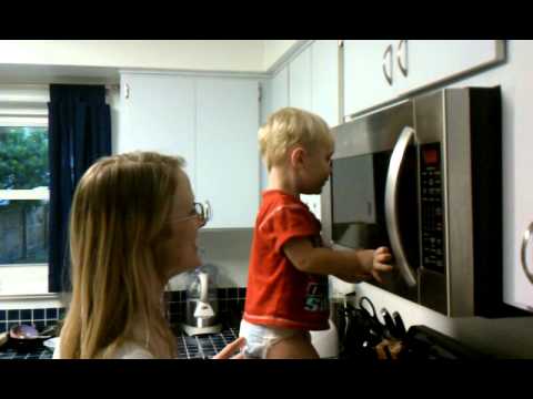 Toren making popcorn