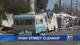 Cleanup Begins For Massive Homeless Encampment Along Oakland's High Street