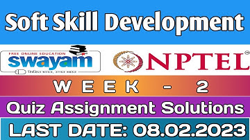 Soft Skill Development || NPTEL week 2 assignment answers 2023 #nptel #softskills
