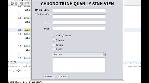 java3 Validate form chương trình quản lý sinh viên lab2 b1
