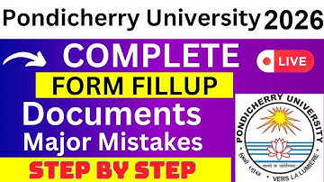 Pondicherry University 2026 Application Form - Pondicherry University Registration 2026