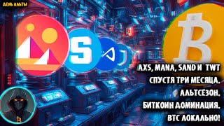 AXS, MANA, SAND и TWT спустя 3 месяца. Альтсезон. BTC локально. Биткоин доминация.
