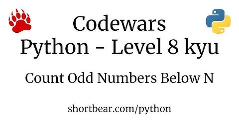 Codewars - Python - Count Odd Numbers Below N
