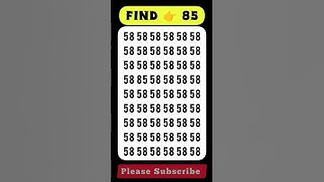 Find The Number 85 #observationskills #brainteaser #spotthedifference #oddoneout
