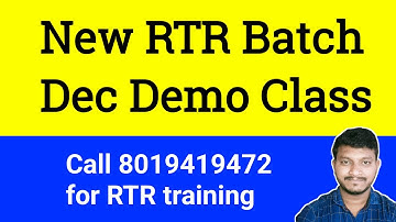 SAP FICO RTR Dec Batch DEMO class