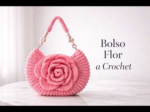 Tutorial de BOLSO DE GANCHILLO MEGA FLOR /COMO TEJER BOLSO A CROCHET/How to Crochet BAG FLOWER