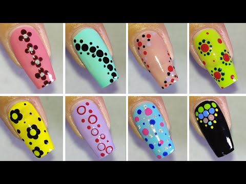 Top 8 Dotting nail designs using dotting tools ! #naildesign #nailart