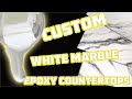 Pouring BEAUTIFUL Realistic White Marble Epoxy Countertops | Counter Intelligence