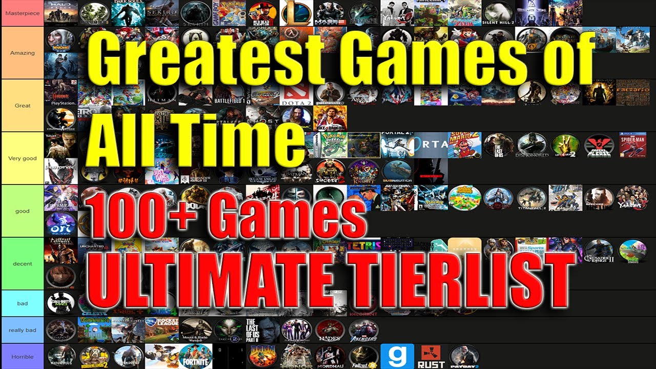 Greatest Video Games Of All Time!!! (100+ games) Tier List Full