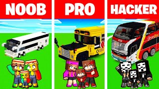 NOOB vs PRO : Maison BUS en Famille d’un voyage POUSSIÉREUX sur Minecraft !
