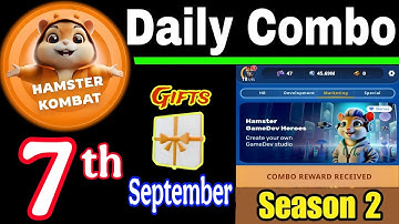 Hamster Kombat GameDev Heroes 🎮| 7 September Daily Combo 🧩 Season 2